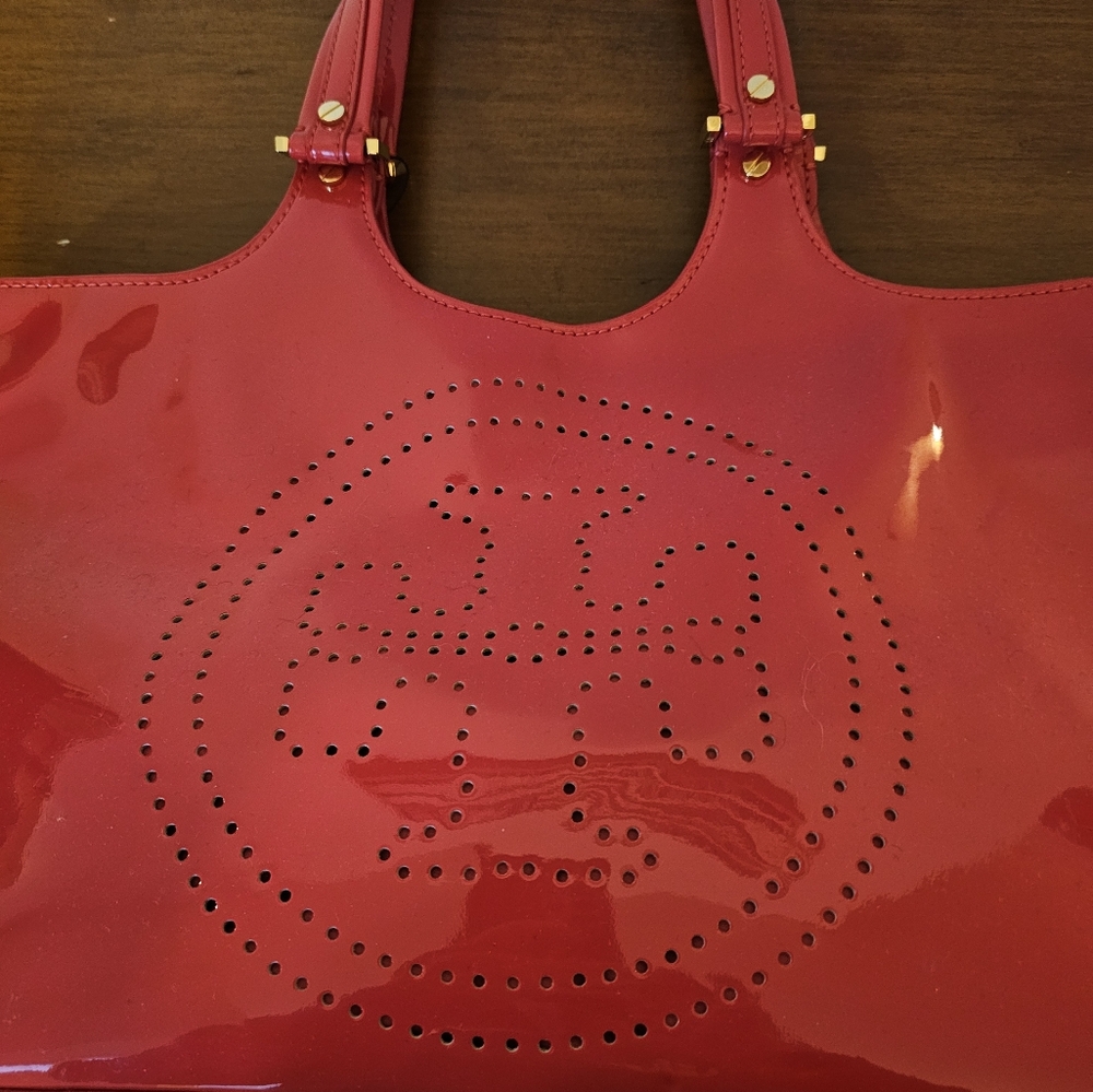 Tory Burch Glossy Crimson Tote